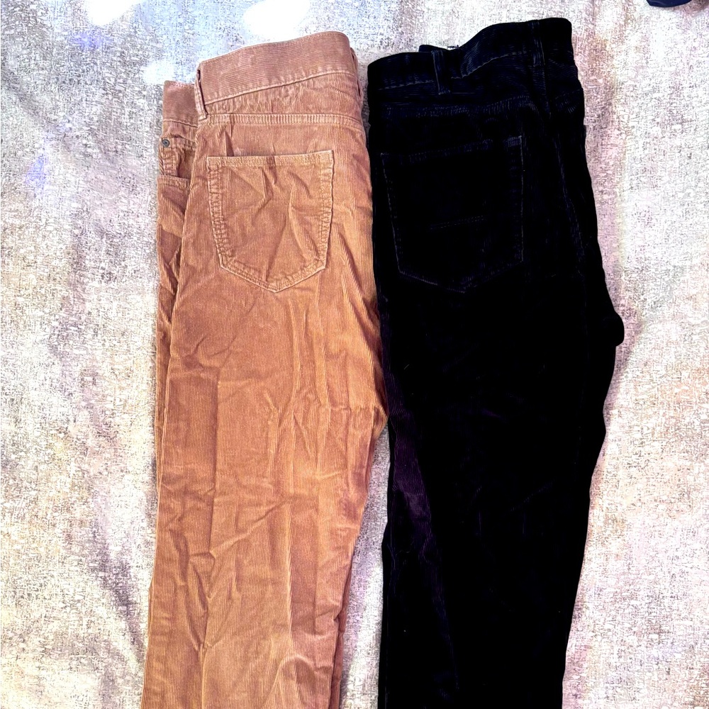 Banana Republic (tan) and Land’s End (black) corduroy pants